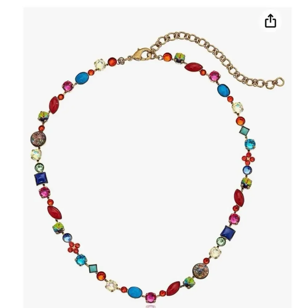 Sorrelli Southwest Brights Antique Gold Plated Classic Tee-Shirt Tennis Necklace
